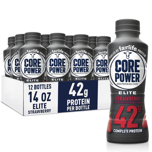 Elite High Protein Shake .42g Bottle. 14oz. 12 Pack
